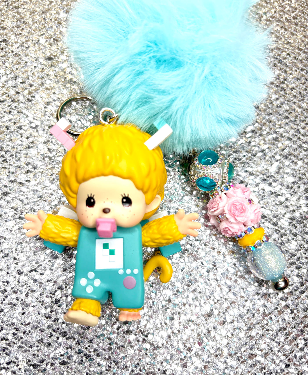 “Blue Monchhichis Keychain/Purse Charm